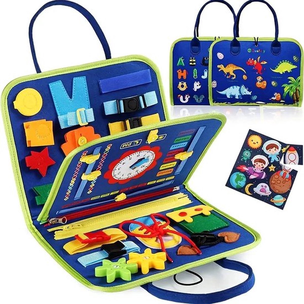 Montessori Busy Board Blauw – Activiteitenboek voor Peuters – Educatief Speelgoed - Motoriek Speelgoed - Leeftijd 1-3 Jaar - Motoriek Ontwikkeling — afbeelding 5