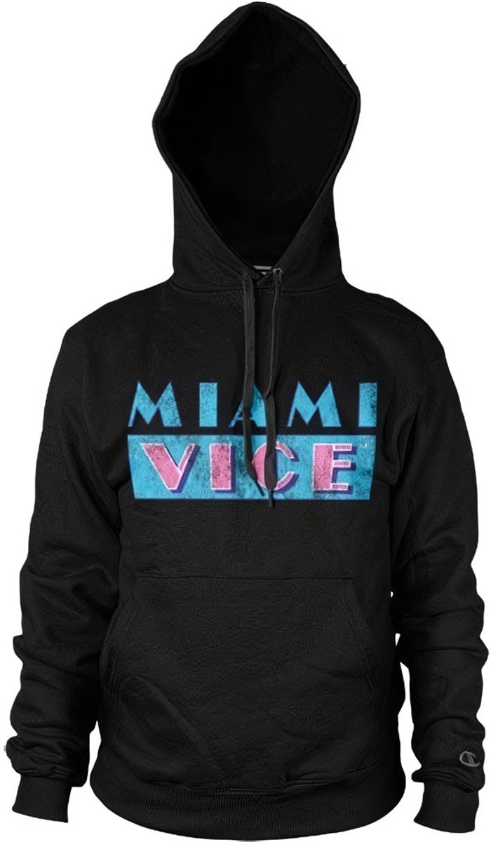 Miami Vice Distressed Hoodie Black-S