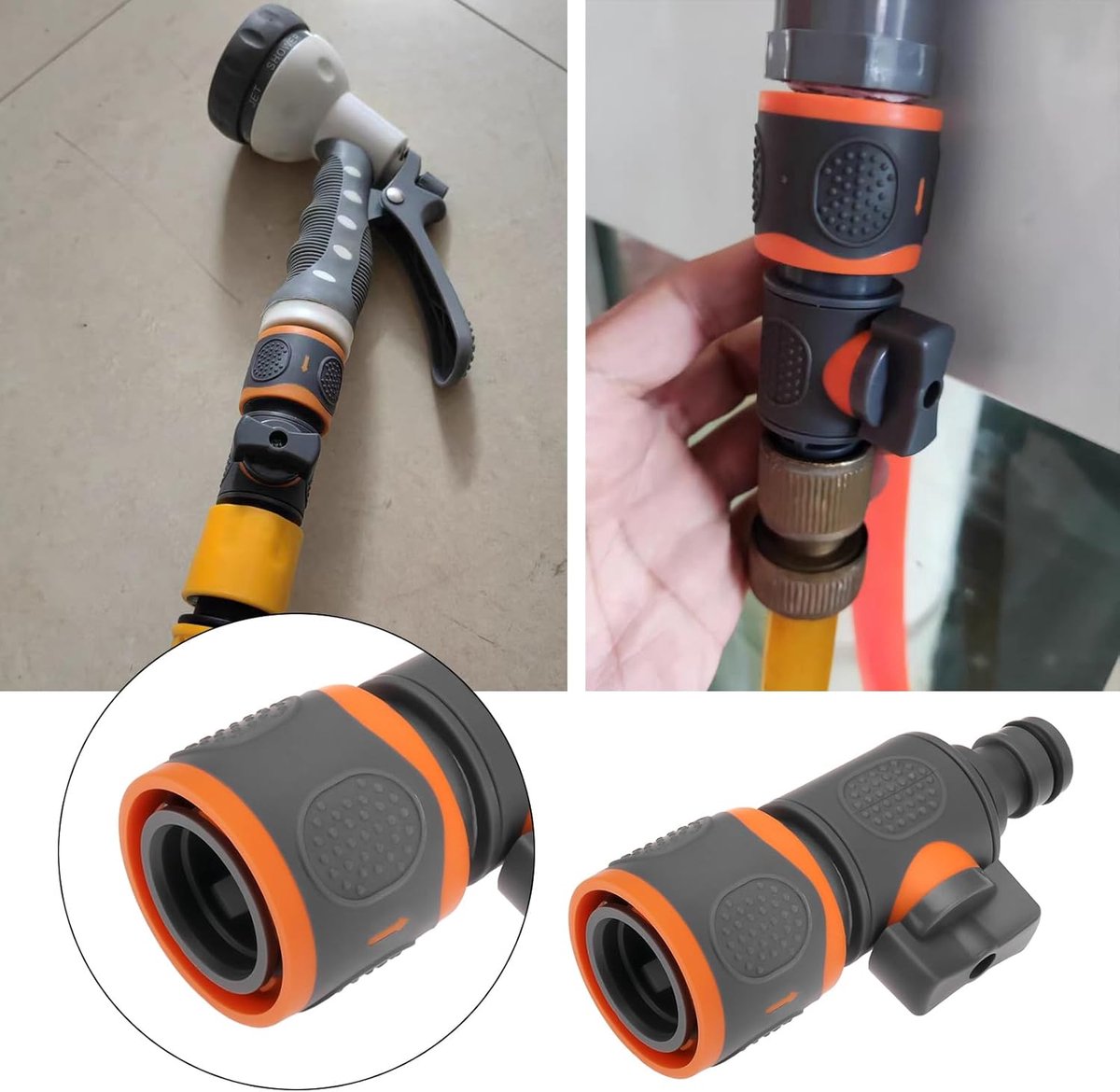 2 x Tuinslang Slangstuk - Slangkoppelingen -voor gazon、 landbouw 、 irrigatie -16 mm(95x20mm) - -met klepschakelaar – foto 5