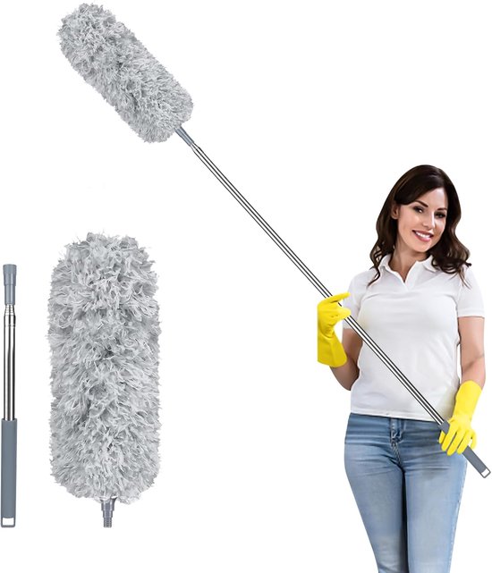 Plumero De Microfibra Para Espacios,Plumero Plano Delgado Con Poste Extensible,A Plumero De Microfibra Para Espacios,Plumero Plano Delgado Con Poste Extensible,A