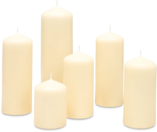 Bolsius - Gladde Stomp kaarsen set - Soft Pearl Ivoor - 6 Stuks