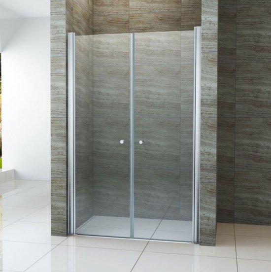 Foto: Douche pendeldeur 6mm helder nano antikalk veiligheidsglas hoogwaardig glad aluminium profiel 90x195cm