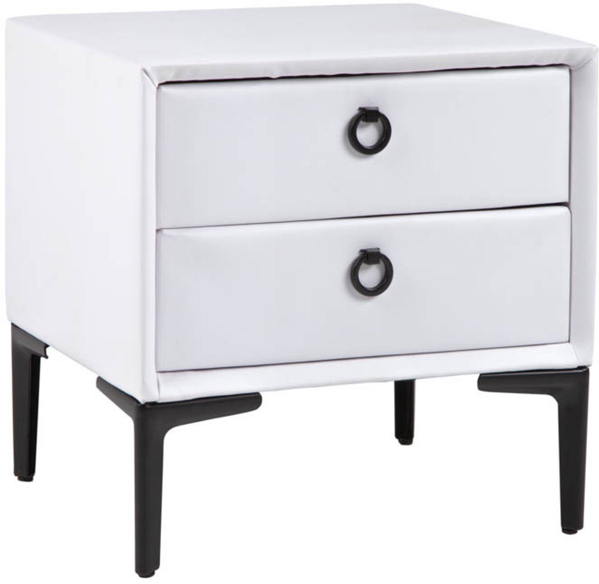 Invicta Interior Modern nachtkastje COSMOPOLITE 45 cm wit mat twee lades - 40785 Zie omschrijving