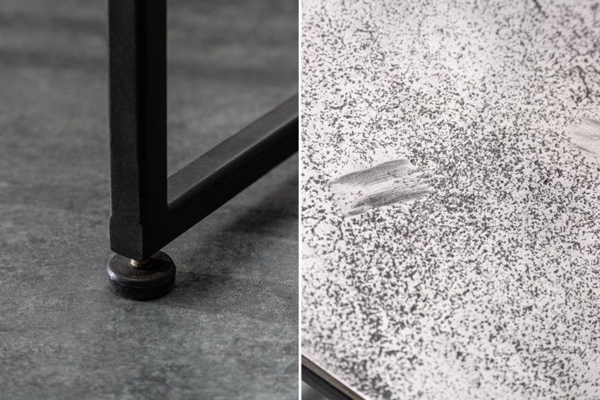 Invicta Interior Handgemaakte bijzettafel set van 2 ELEMENTS 40cm zilverzwarte salontafel - 40387 Zie omschrijving