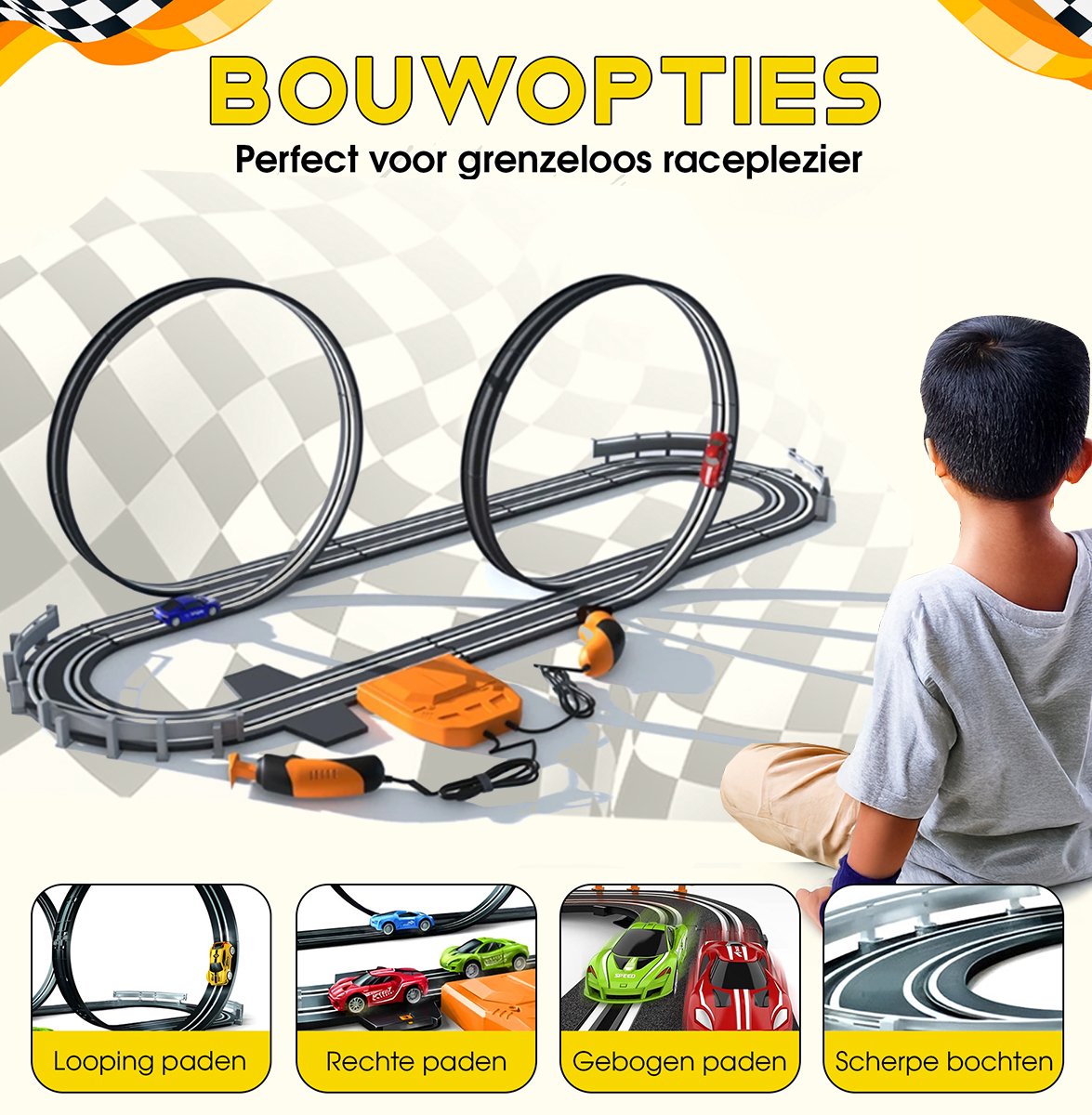 CosmoToys Elektrische Racebaan - Auto Speelgoed - voor Kinderen - Kinderspeelgoed - Autobaan Speelgoed - 3.9M Lang - Looping — afbeelding 7
