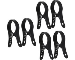 Pak van 6 windbestendige wasknijpers - zwarte strandhanddoekclips - kinderstrandhanddoek - keukenhouder - keukenclips - wasknijpers voor het drogen van sokken - aluminiumlegering zwart