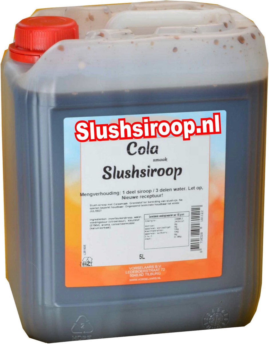 Slushsiroop COLA - tank met 5 liter - Vorselaars - MilaNNE