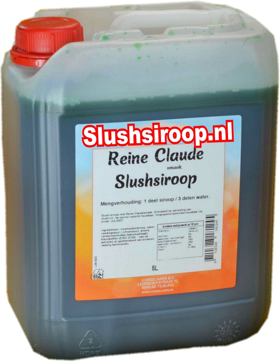 Slushsiroop REINE CLAUDE - tank met 5 liter - Vorselaars - MilaNNE