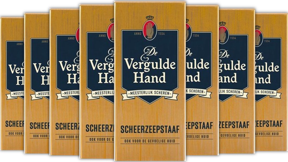 De Vergulde Hand Scheerzeep Staaf 8 x 75 Gram