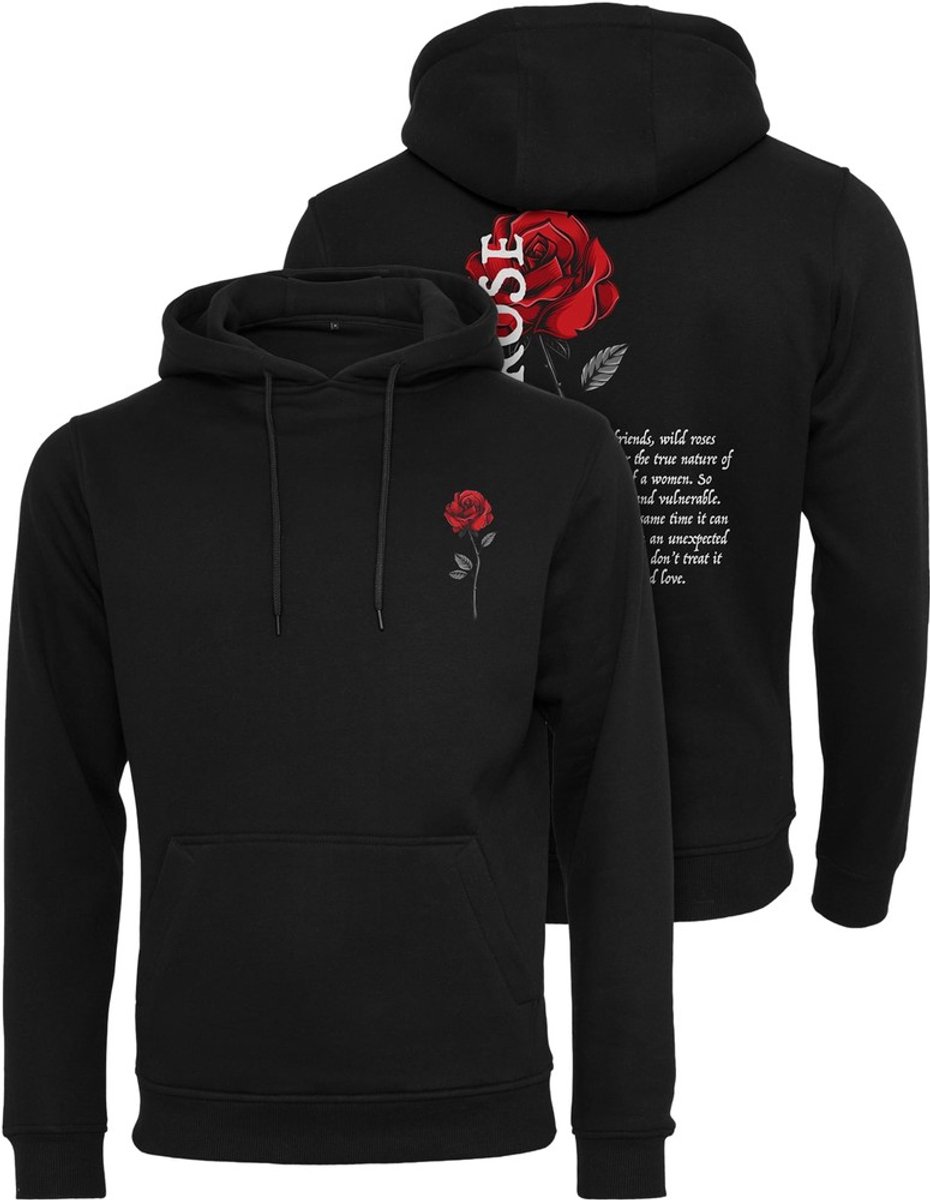 Mister Tee Wild Rose Hoodie/trui 3XL Zwart