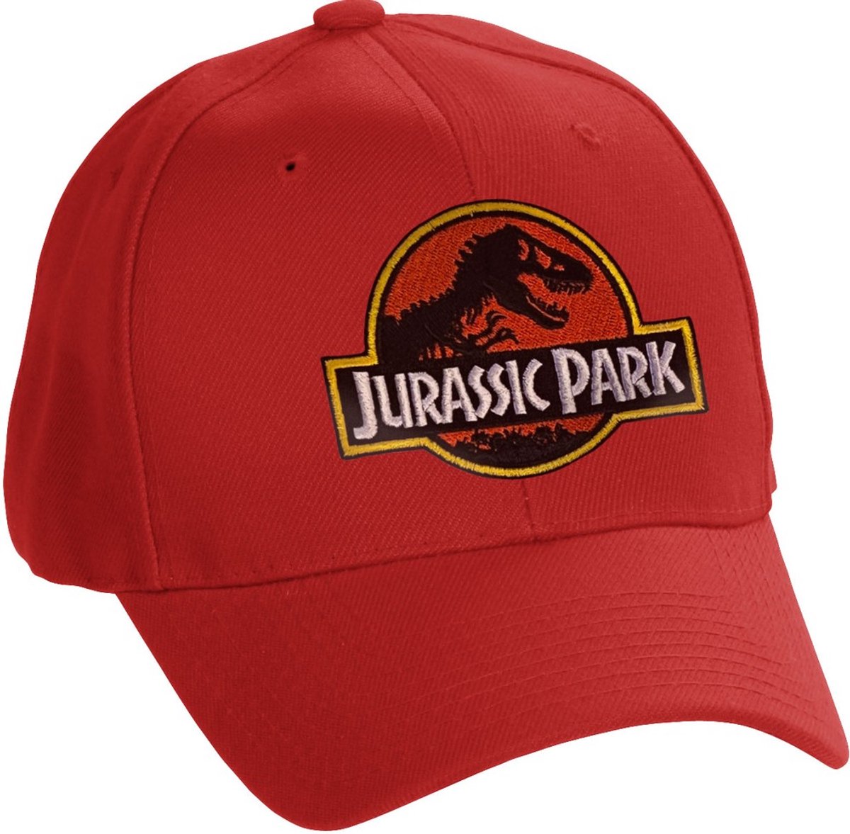 Jurassic Park Patch „ Flexfit “ Basebaseballpet rood
