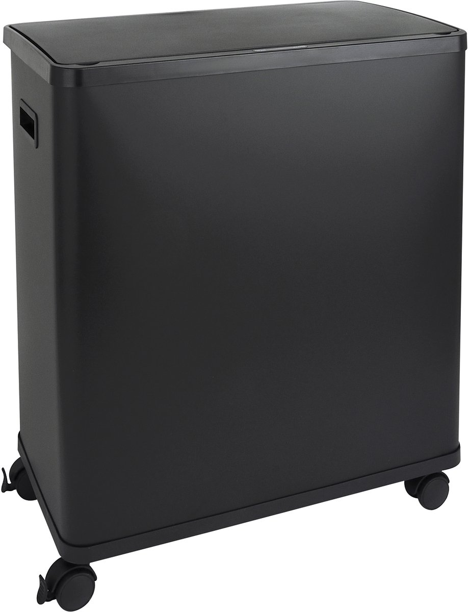SR2X30 Sensor afvalbak - 2 compartimenten 60 liter incl. binnenemmer wielen zwart