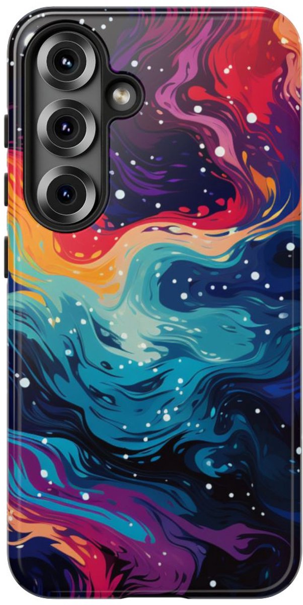 Kleurrijk Abstract Galaxy Patroon – Telefoonhoesje Geschikt voor Samsung Galaxy S25