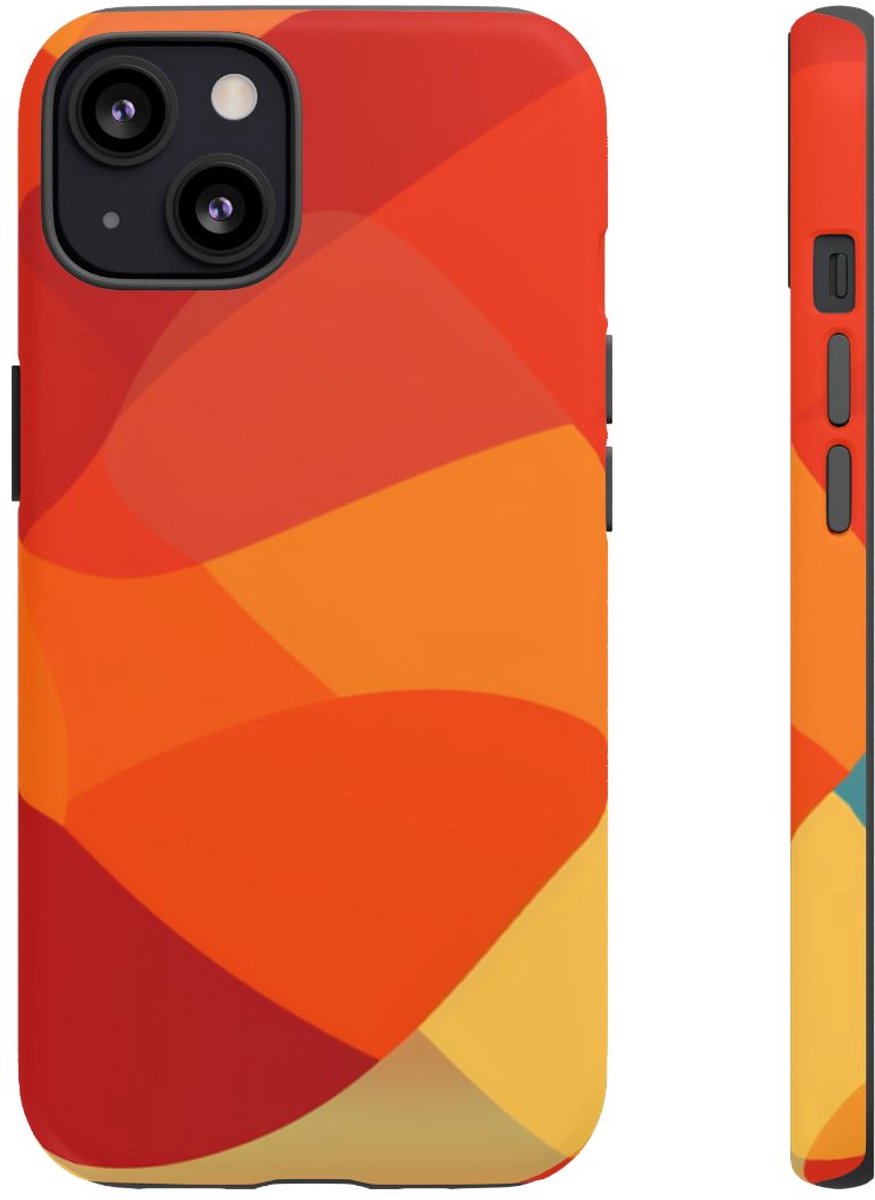 Warme Abstracte Overlappende Vormen – Telefoonhoesje Geschikt voor iPhone 13