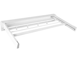 Uitschuifbaar wanddroogrek - Aluminium ABS wit - Opvouwbaar - Grote draagkracht - Ruimtebesparend - Roestvrij - Voor binnen en buiten