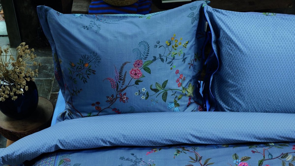 Pip Studio Bustani dekbedovertrek - Lits-Jumeaux XL - 260 x 200/220 cm - Blauw