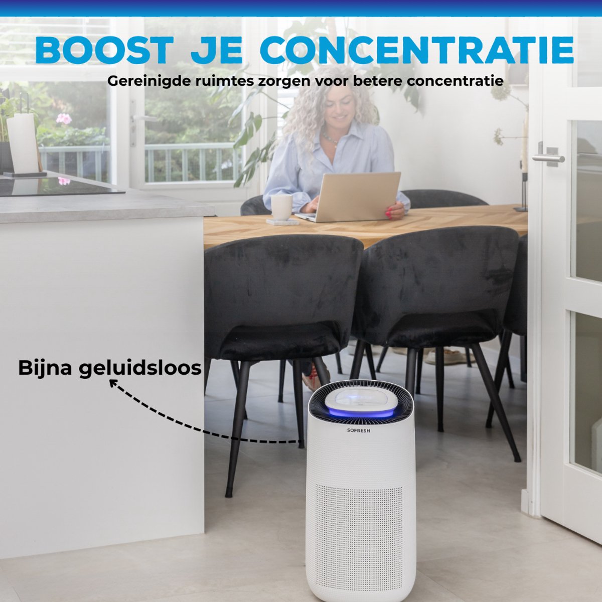 Sofresh luchtreiniger met app - 80 m² - Automatische stand + 6-in-1 filtersysteem - Luchtkwaliteitsindicator - Ionisator - UV - Luchtfilter - Air purifier met HEPA-filter — afbeelding 4