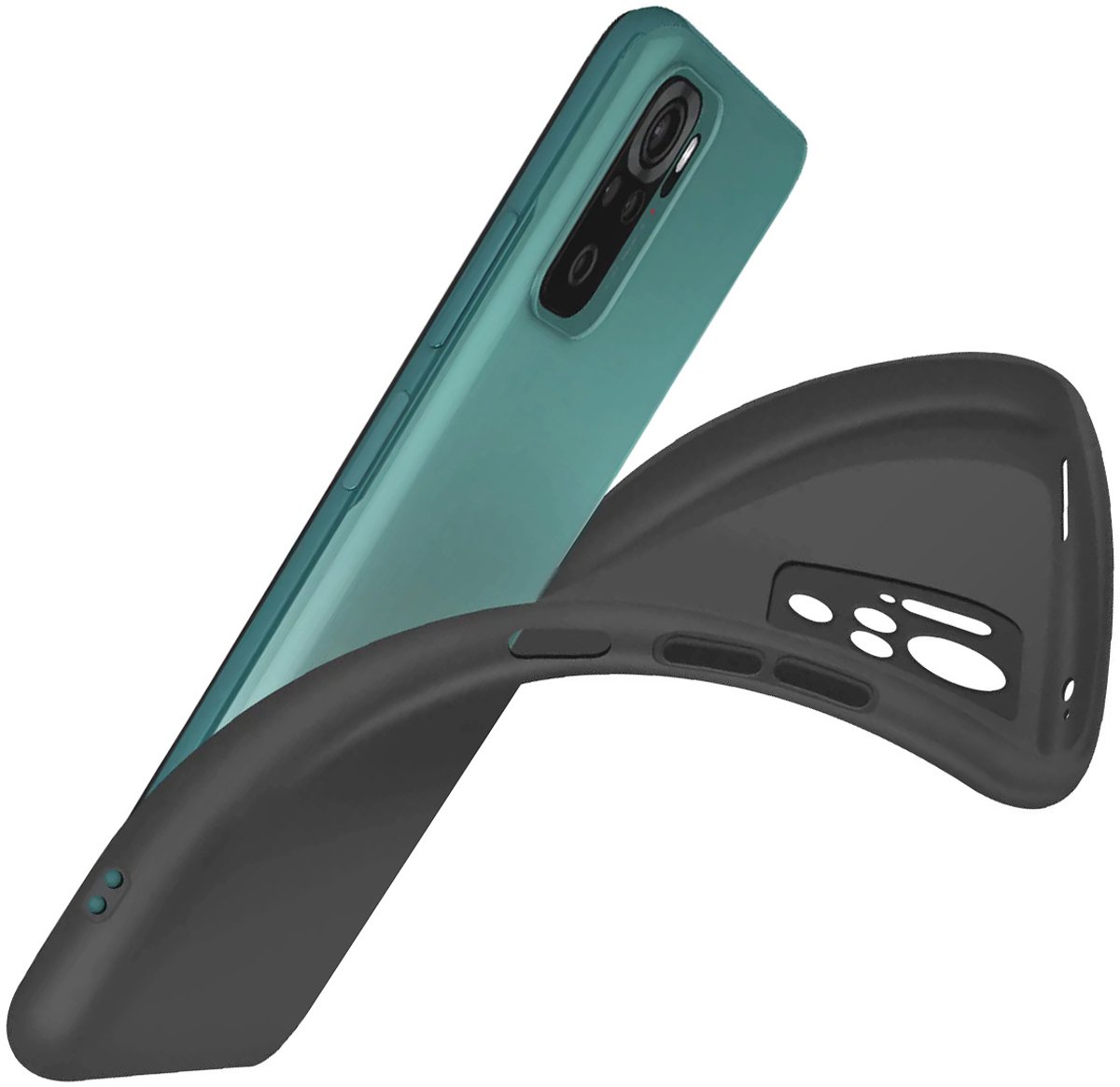 Jaym, Hoesje voor Xiaomi Redmi Note 10 Premium Zacht Gevoel, Zwart
