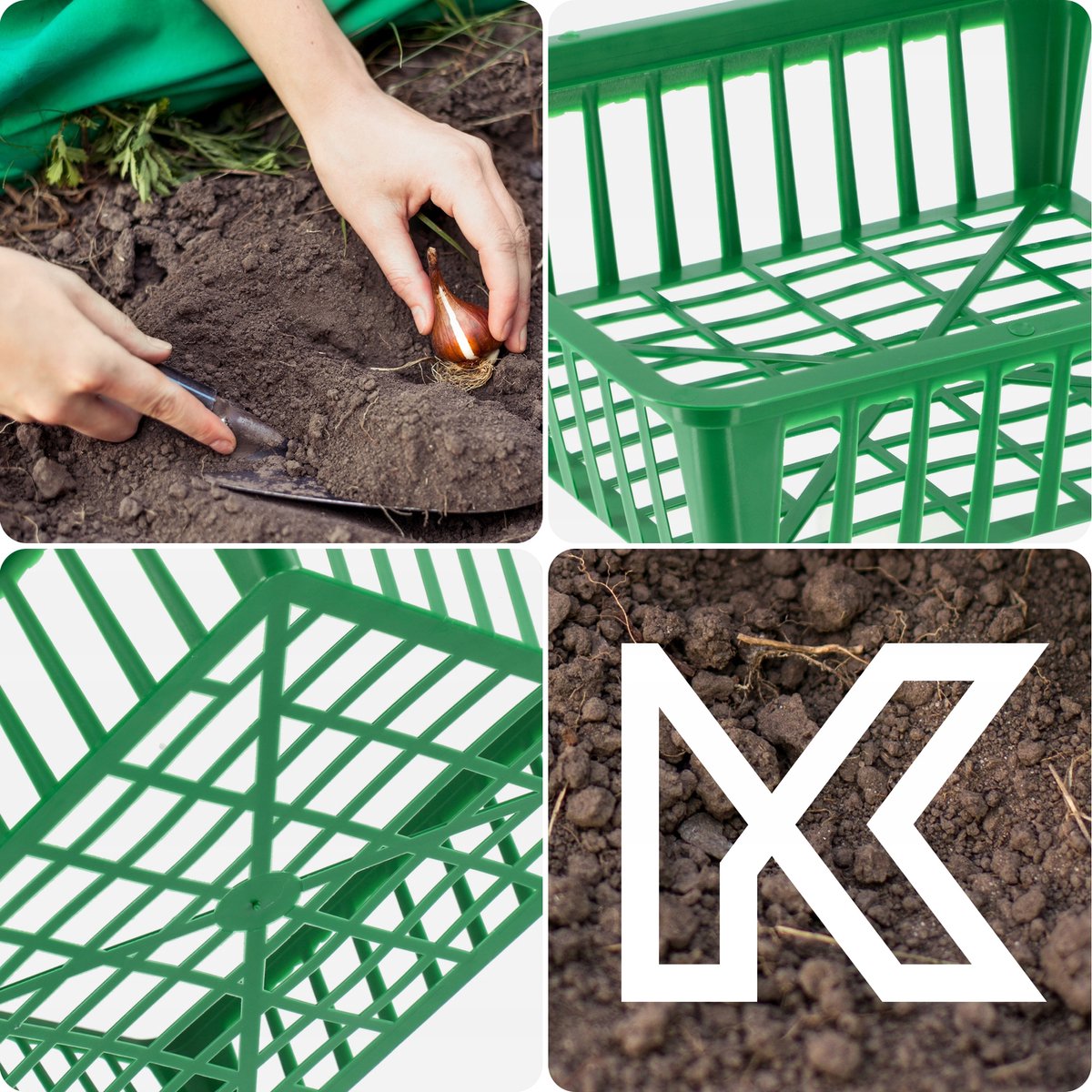 KADAX Plantenmand voor bloembollen, kweekmand van kunststof, kweekschaal voor groenteplanten, bloembollen mand in 2 vormen voor voorjaarsbloeiers (28 x 26 cm, 1 stuks)