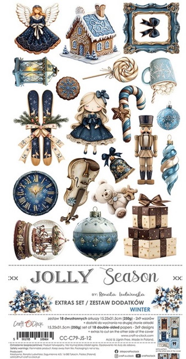 Craft O Clock Extras Set Harmony 15x30 cm - 12 Jolly Season