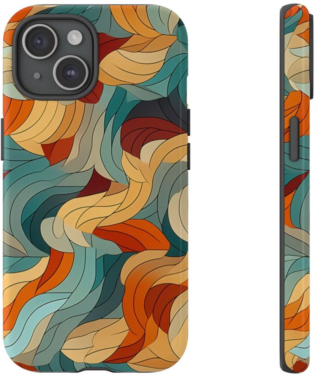 Abstract Veelkeurige Bladerenpatroon – Telefoonhoesje Geschikt voor iPhone 15