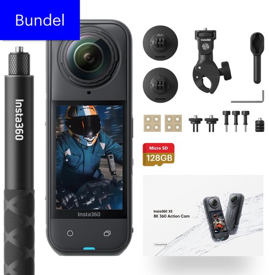 Insta360 X5 All-in-One Motor Bundel - Actioncam - Zwart