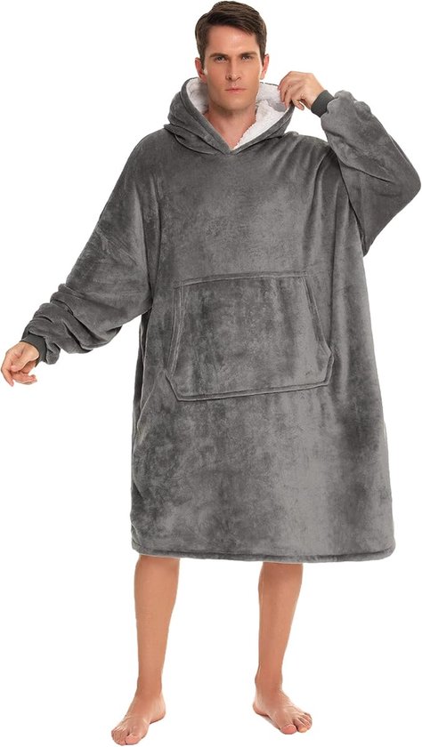 Knuffelpullover heren oversized deken hoodie mannen trui heren - Grey-men