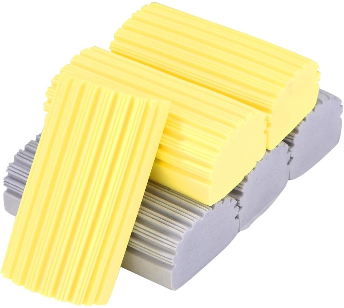 TOVBMUP 6 Stuks Stofveger - Herbruikbare Stofschuim Reinigingszwam - Efficiënt Waterabsorberend met Platte en U-Vormige Kant - Geschikt voor Glas Spiegels Jaloezieën en Balustrades - Spons Materiaal - 11,5x6x4,5cm