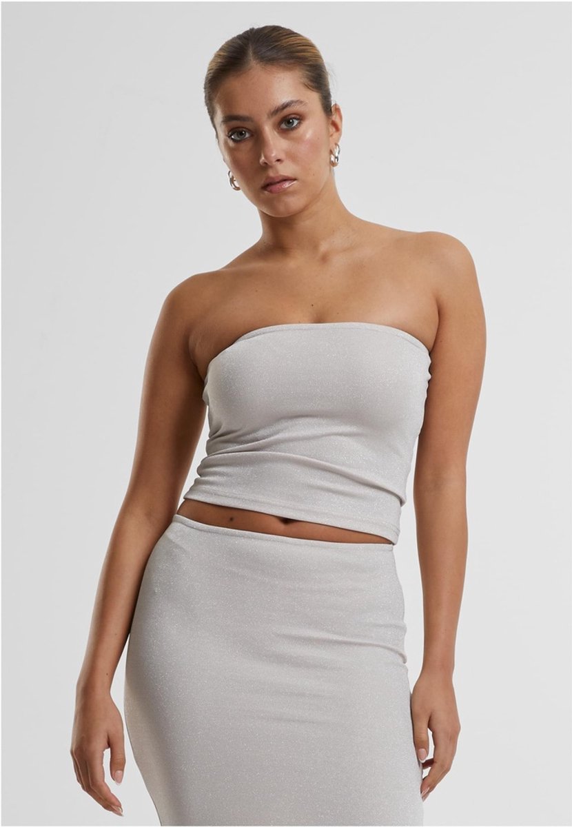 Urban Classics Glitter Bandeau top L Creme