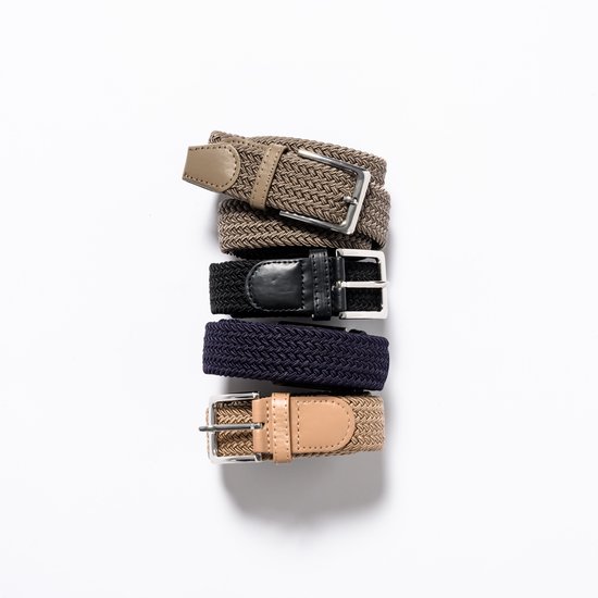 Ceinture élastique Ceinture extensible Ceinture tressée Ceinture tressée Ceinture élastique - unisexe - convient aussi bien aux hommes qu'aux femmes Couleur Zwart 120 CM Lot de 2 offres de SKB Fashion