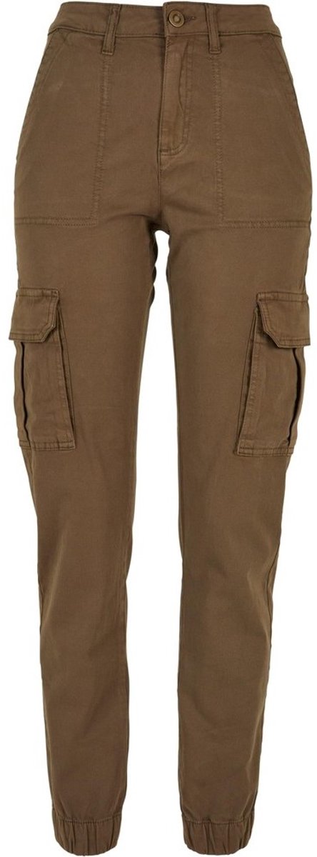 Urban Classics Cotton Twill Utility Cargobroek Taille 30 inch Olijfgroen