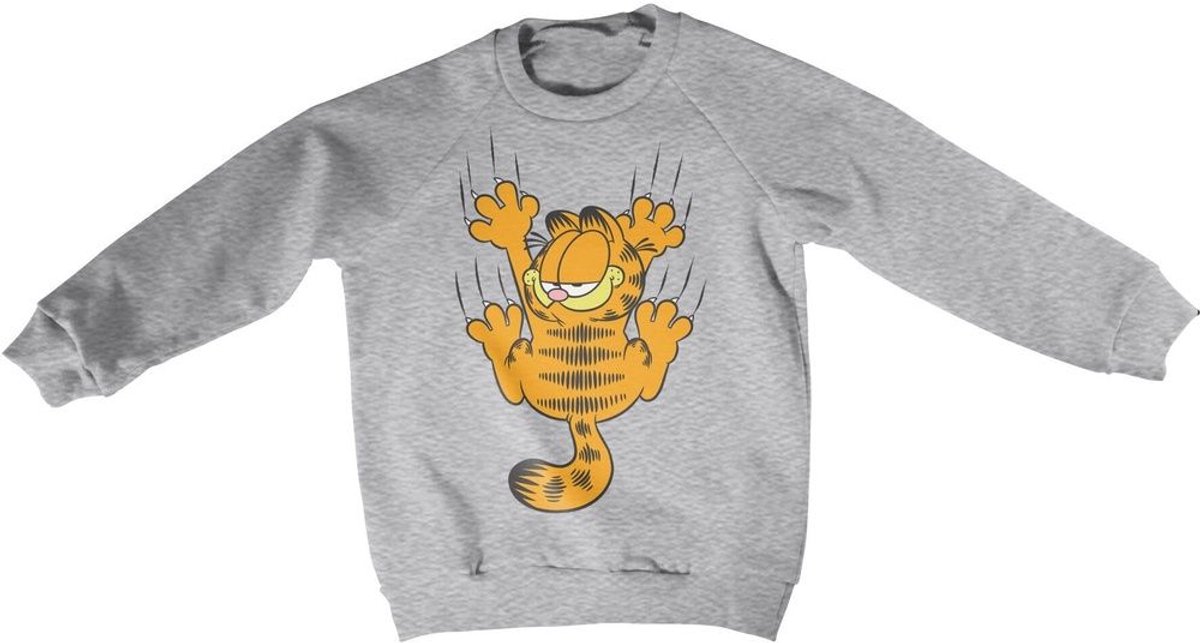 Garfield Kinder Hanging On Kids Sweatshirt VIA-31-GAR004-H89-2 HeatherGrey-XS