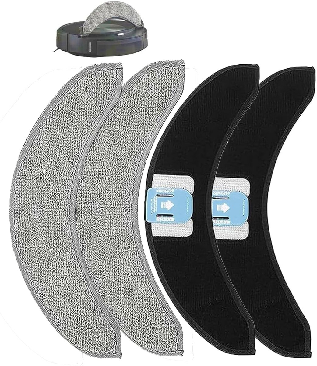 PolkaHome® Vervangende Mop Pads – 4-pack, Geschikt voor iRobot Roomba Combo J7+/J7 en j9+ – Mopdoeken / Dweildoeken / Vervangende Doeken / accessoires en onderdelen
