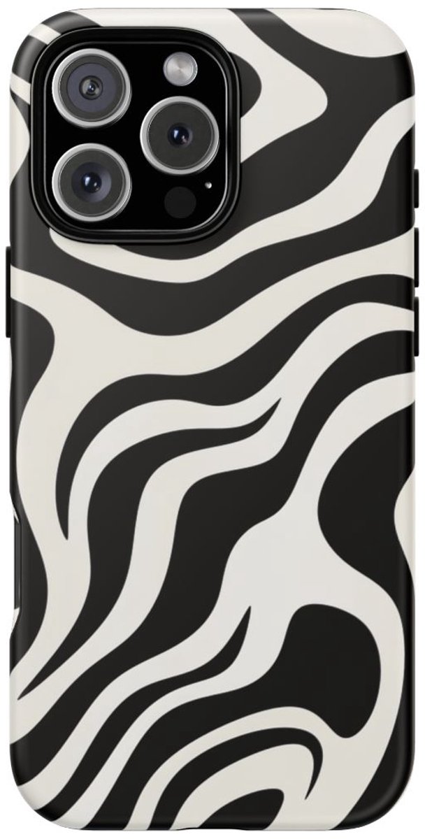 Zwart-Wit Abstract Zebra-Patroon – Telefoonhoesje Geschikt voor iPhone 16 Pro Max