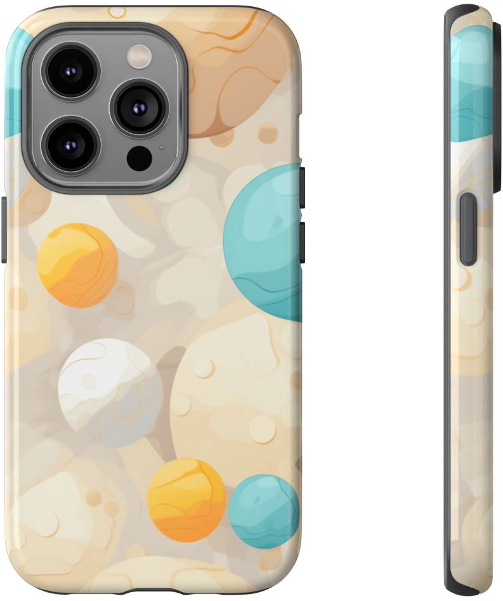 Kleurrijke Marmeren Bollenpatroon – Telefoonhoesje Geschikt voor iPhone 14 Pro