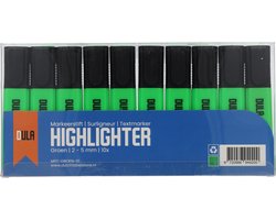 DULA Surligneurs vert - Surligneur - Marqueurs fluo - Surligneur - 10 pièces