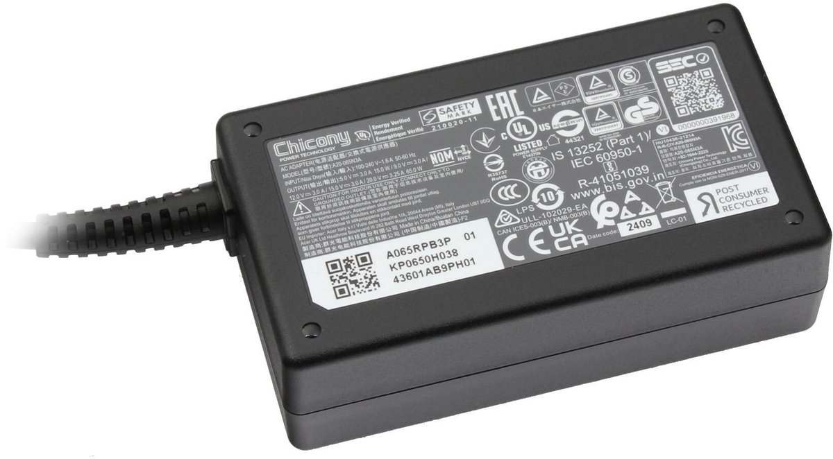 Acer KP.06503.020 USB-C oplader 65W - klein
