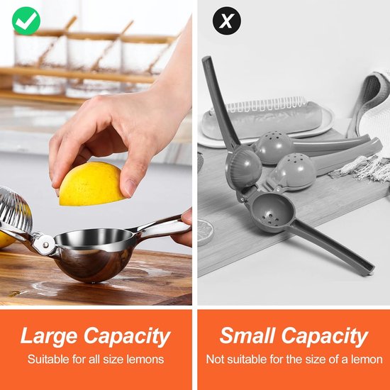 Citroen sapcentrifuge - zware zink handmatige citroensapcentrifuge - schroefdraad groef verse kleine oranje limoensapcentrifuge - handmatige sapcentrifuge - geschikt voor huis, restaurant keuken accessoires en gebruiksvoorwerpen (zilver) van whiqutey — afbeelding 3