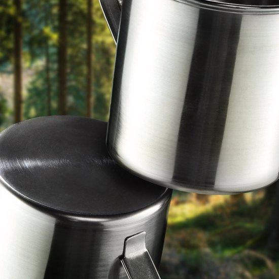 KADAX Roestvrijstalen beker, duurzame koffiemok met handvat, onbreekbare drinkbeker, geïsoleerde beker, thermobeker voor koffie, thee, sap en water (9 cm, 2 stuks) — afbeelding 2