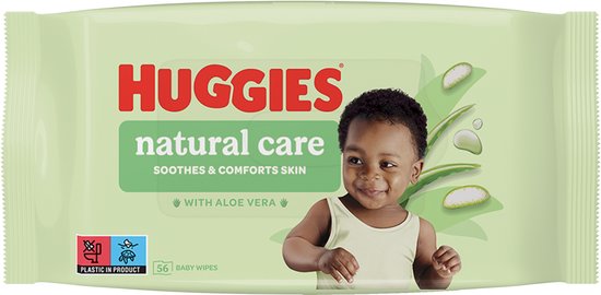 Huggies billendoekjes - Natural Care - 10 x 56 stuks - 560 doekjes - billendoekjes met Aloe Vera en Vitamine E - Voordeelverpakking