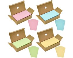 Ynkkvre-Set van 400 Blanco Papierkaarten – Gekleurde Indexkaarten, Visitekaartjes, Flashcards, Woordkaarten en Geheugenkaarten – Kraftpapier voor Studie, Spel en Organisatie