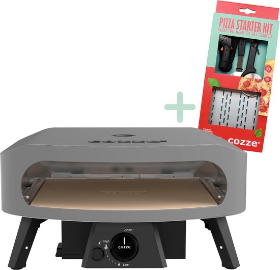 Cozze® Klassieke Pizza oven 17” op Gas - Inclusief Gratis Pizzaset - Met Pizzasteen & Voordeur - Gas Pizza Oven voor Buiten - Tot 500°C - Voor Pizza’s tot 42 cm - Outdoor Pizzaoven