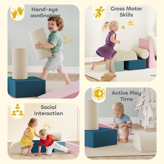 Speelkussenset 7 delig | Zachte bouwstenen voor thuis of kinderopvang