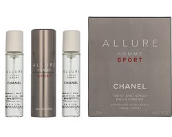 Chanel Allure Homme Sport Eau Extreme 20 ml - Eau de Toilette - Herenparfum - Navulbaar 3 x 20 ml