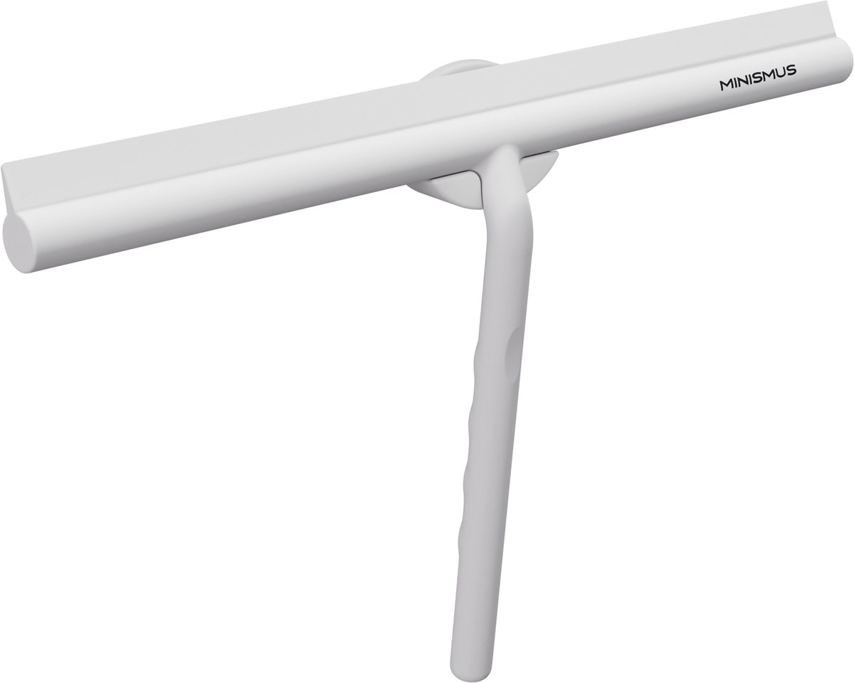 Minismus Douchewisser met Magneethouder Extra breed - Incl. Ophangsysteem - Badkamer Accessoires - Raamwisser Zonder Boren - 33 cm Breed Douche trekker - Wit