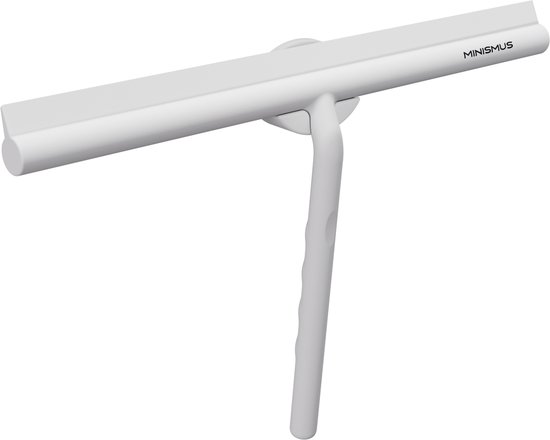 Minismus Douchewisser met Magneethouder Extra breed - Incl. Ophangsysteem - Badkamer Accessoires - Raamwisser Zonder Boren - 33 cm Breed Douche trekker - Wit