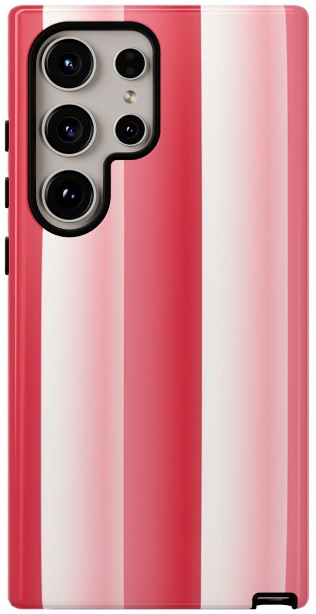 Rood-Wit Gestreept Patroon – Telefoonhoesje Geschikt voor Galaxy S24 Ultra