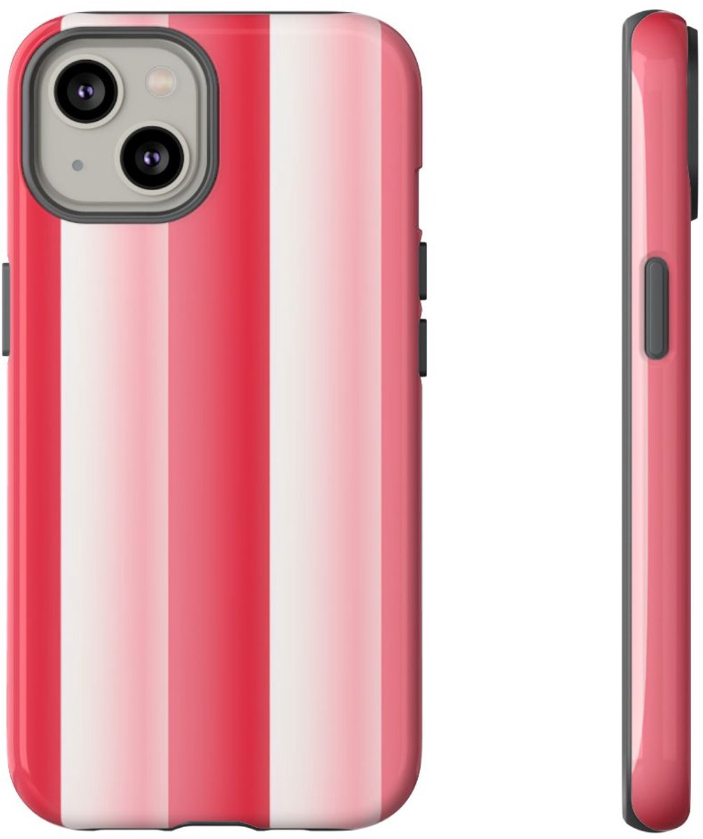 Rood-Wit Gestreept Patroon – Telefoonhoesje Geschikt voor iPhone 14
