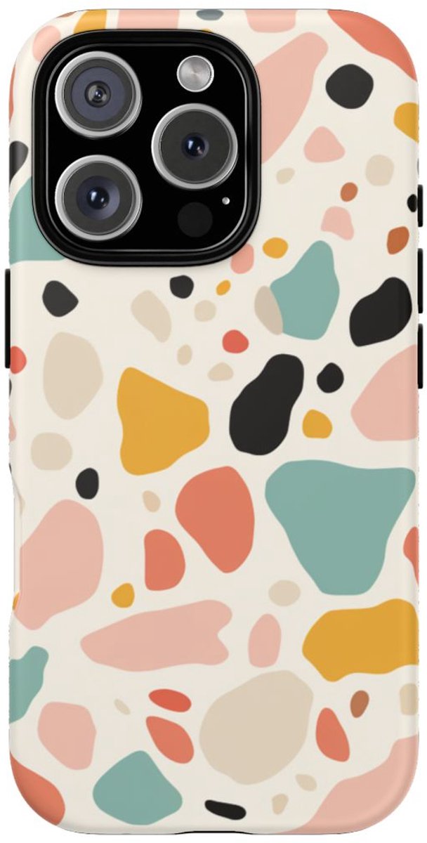Kleurrijk Terrazzo-Patroon – Telefoonhoesje Geschikt voor iPhone 16 Pro