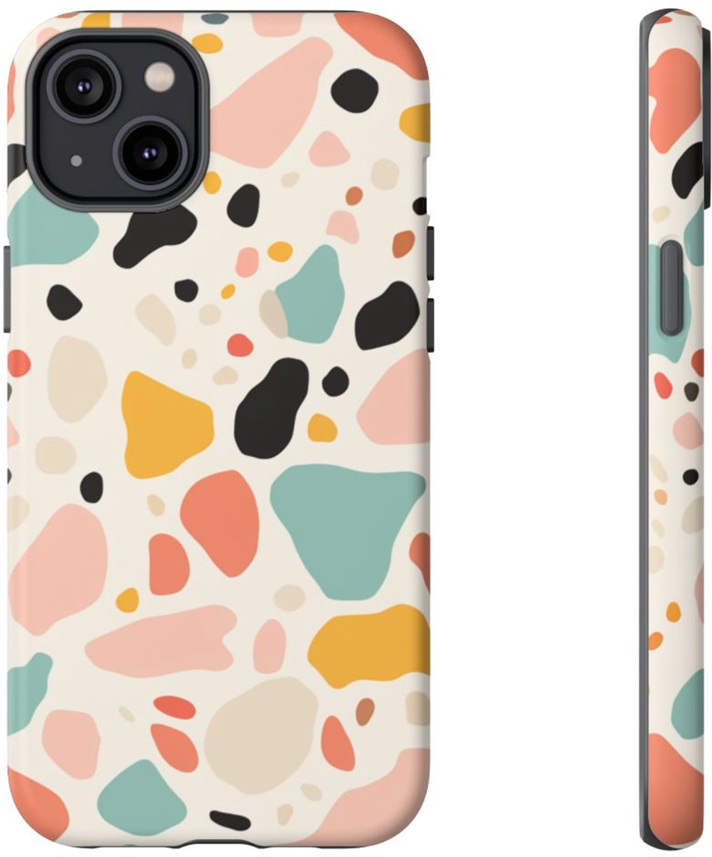Kleurrijk Terrazzo-Patroon – Telefoonhoesje Geschikt voor iPhone 14 Plus